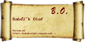 Babák Olaf névjegykártya